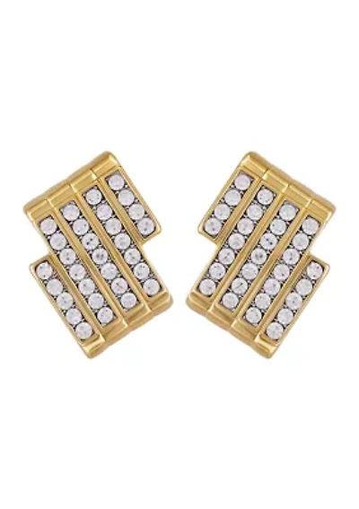 Pavé Chevron Stud Earrings