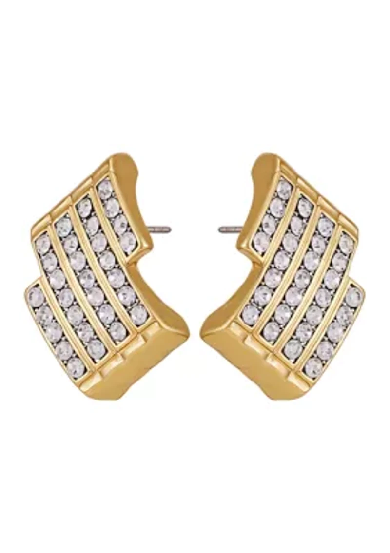 Pavé Chevron Stud Earrings