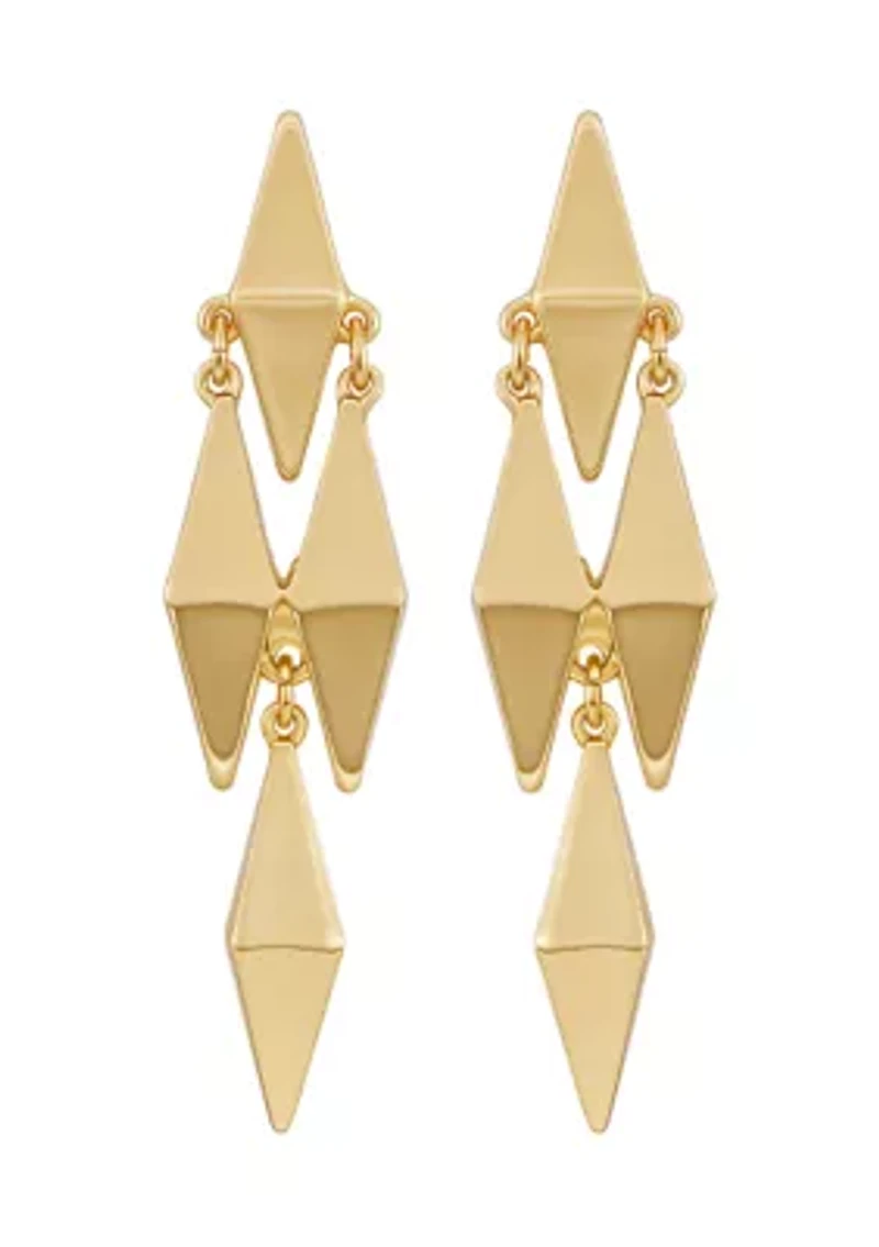 14K Gold Plated Geometric Statement Earrings
