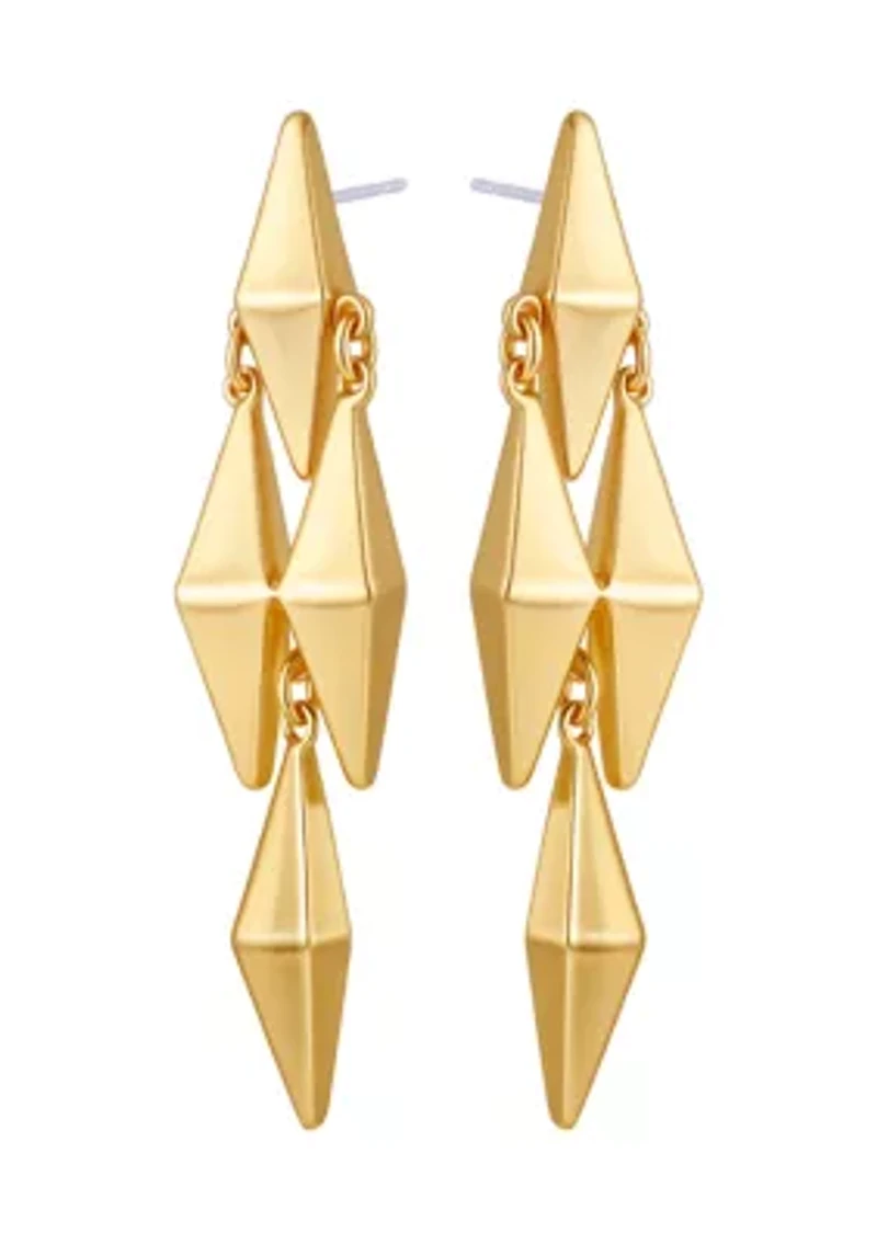 14K Gold Plated Geometric Statement Earrings