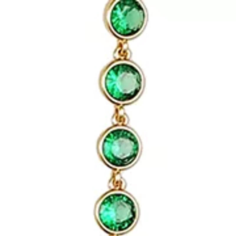 Green Cubic Zirconia gold plated Station Necklace