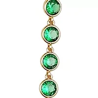 Green Cubic Zirconia gold plated Station Necklace