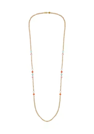 Gold Plated Cubic Zirconia Station Necklace