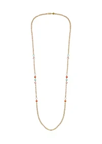 Gold Plated Cubic Zirconia Station Necklace