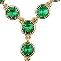  Green Cubic Zirconia 14K Gold Plated Y-Necklace