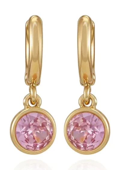 Gold Plated Cubic Zirconia Drop Earrings 