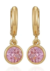 Gold Plated Cubic Zirconia Drop Earrings 