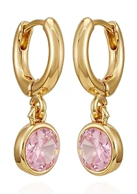 Gold Plated Cubic Zirconia Drop Earrings 