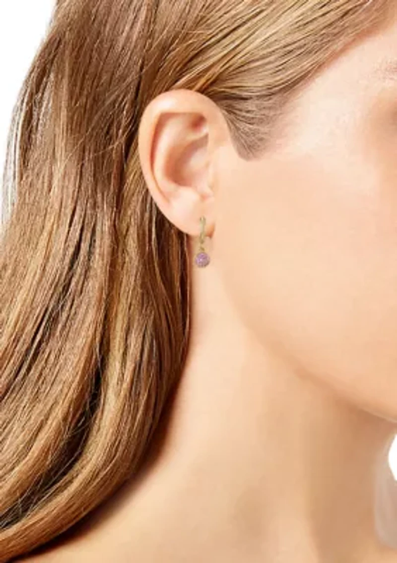 Gold Plated Cubic Zirconia Drop Earrings 