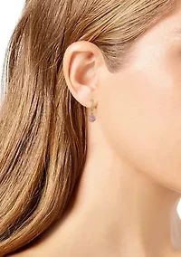 Gold Plated Cubic Zirconia Drop Earrings 
