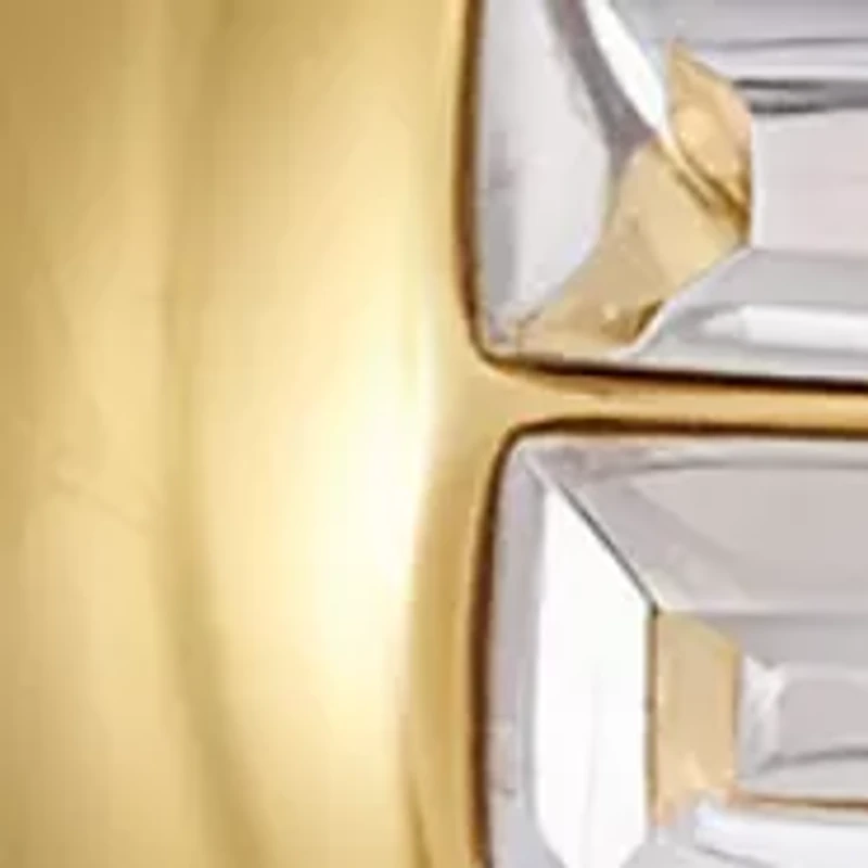 Pearl Drop with Baguette Accent Earrings