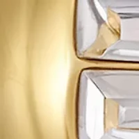 Pearl Drop with Baguette Accent Earrings