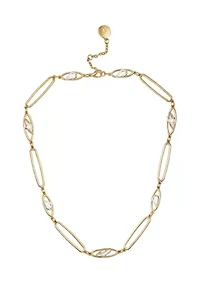Gold Plated Link Cubic Zirconia Necklace