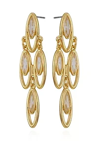 Gold Plated Cubic Zirconia Chandelier Earrings 