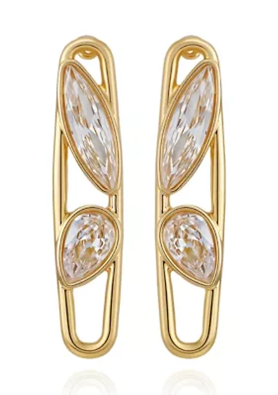Gold Plated Cubic Zirconia Drop Earrings