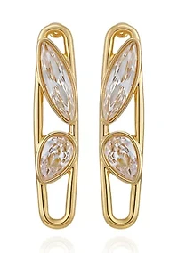 Gold Plated Cubic Zirconia Drop Earrings