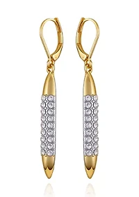 Gold Tone Pave Drop Earrings