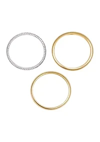  Gold-Plated and Crystal Bangle Set