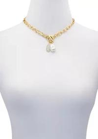 14K Gold Plated Sculptural Hoop Earrings with Baroque Pearl Drop 