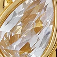 Gold Plated Oval Orbital Cubic Zirconia Earrings 
