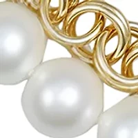 White Pearl Strand Necklace in 14K Gold
