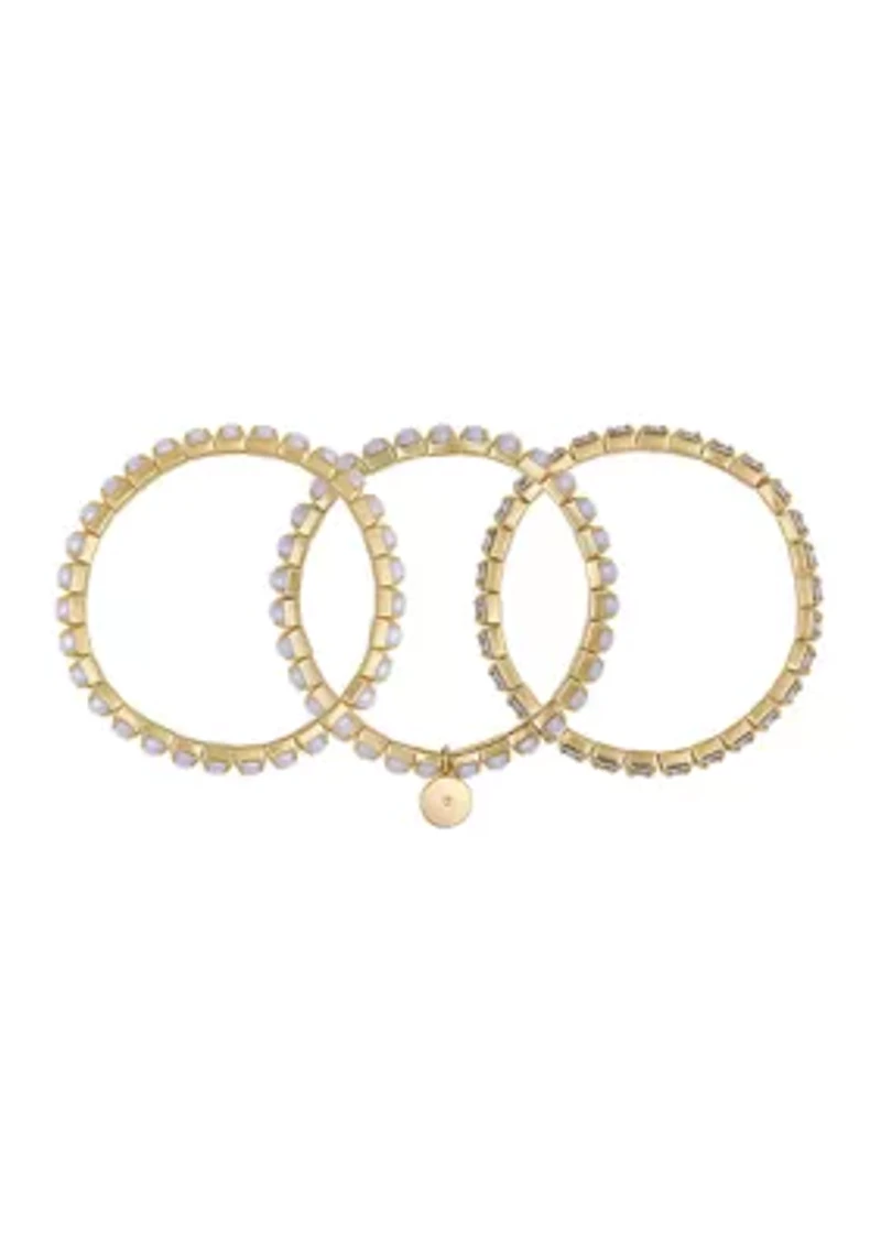 Gold Plated Stretch Bracelet Set