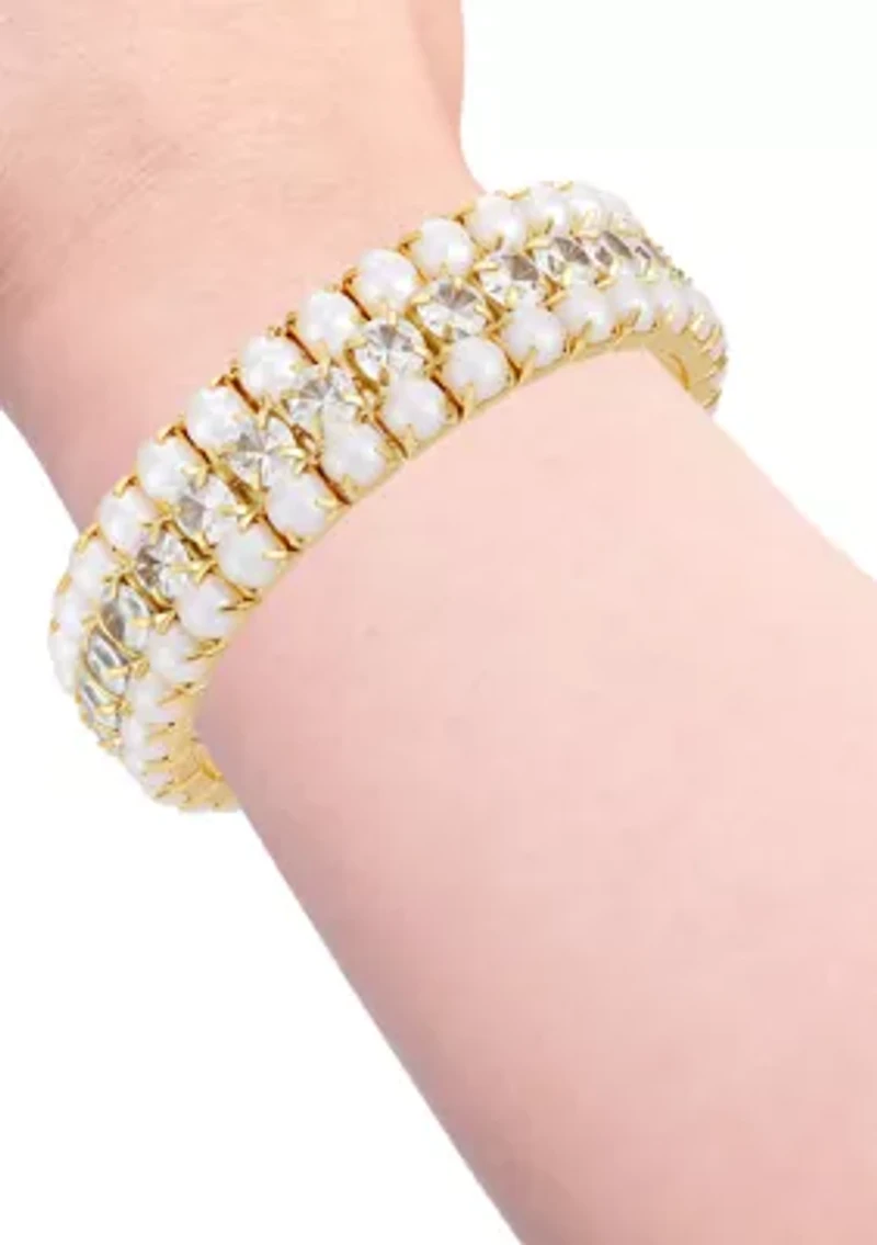 Gold Plated Stretch Bracelet Set