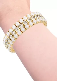 Gold Plated Stretch Bracelet Set