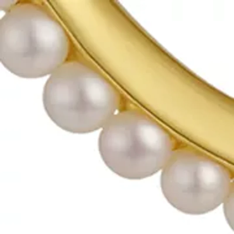 14K Gold White Pearl Drop Earrings