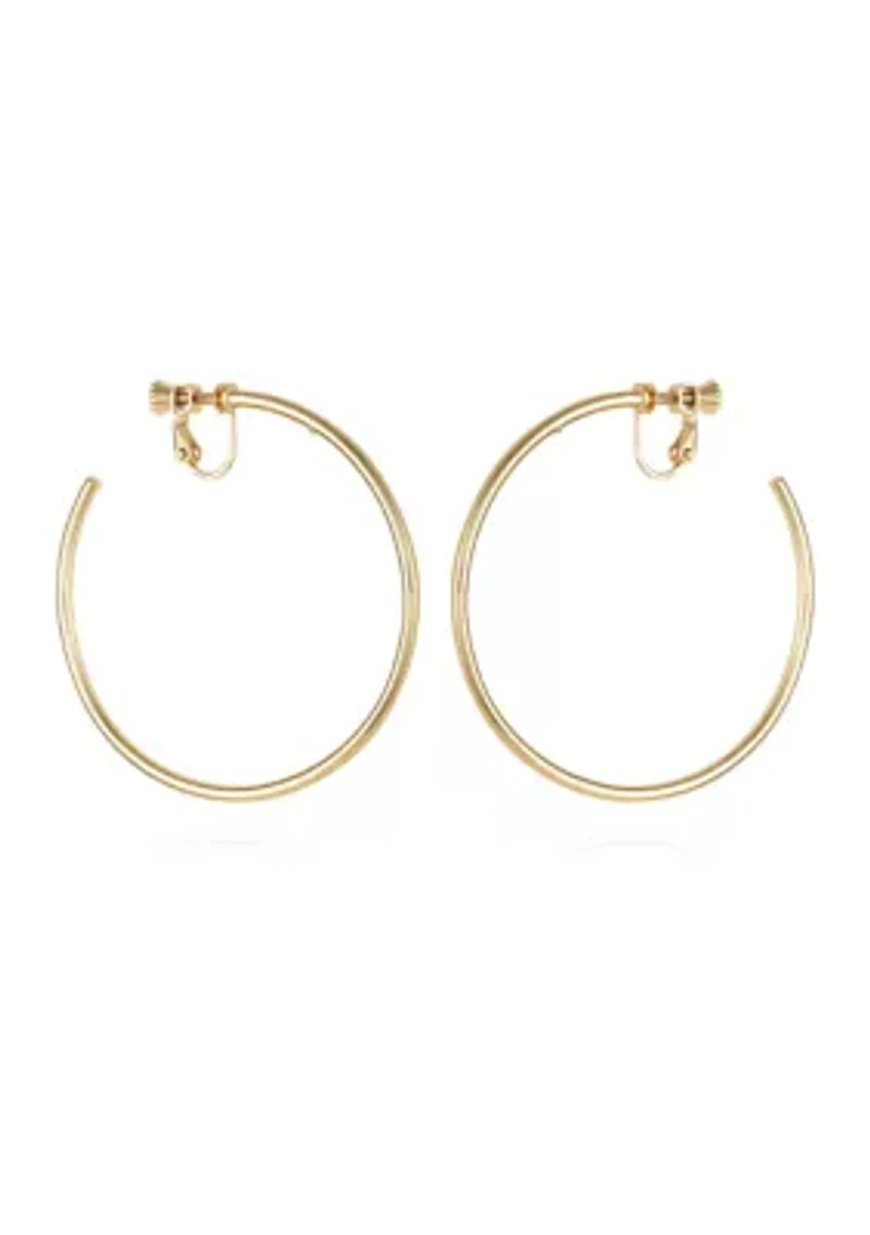  Gold Clip Hoop Earrings
