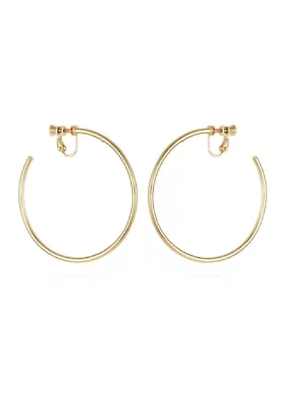  Gold Clip Hoop Earrings