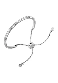 Silver Pavé Slider Bracelet