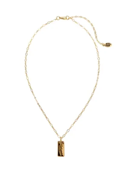  Gold Tone 16 Inch + 3 Inch Extender Etched Lily Of The Valley Flower Pendant Necklace  