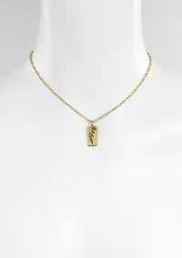  Gold Tone 16 Inch + 3 Inch Extender Etched Lily Of The Valley Flower Pendant Necklace  