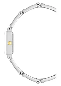 Anne Klein Women's Iconic Rectangular Two-Tone Metal ALloy Bangle Watch Set, 17mm