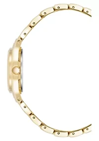 Anne Klein Women's Classic Gold-Tone Metal Alloy Easy To Read Pink Dial Watch, 26mm
