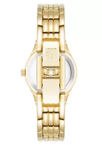 Anne Klein Women's Classic Gold-Tone Metal Alloy Easy To Read Pink Dial Watch, 26mm