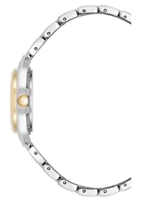 Anne Klein Women's Classic Two-Tone Metal Alloy Easy To Read Black Dial Watch, 26mm