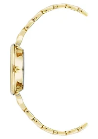 Anne Klein Women's Quartz Floral Gold-Tone Metal Alloy Watch, 30mm