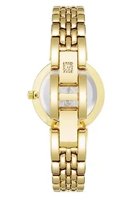 Anne Klein Women's Quartz Floral Gold-Tone Metal Alloy Watch, 30mm