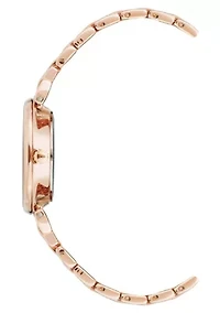 Anne Klein Women's Quartz Floral Rose Gold-Tone Metal Alloy Watch, 30mm