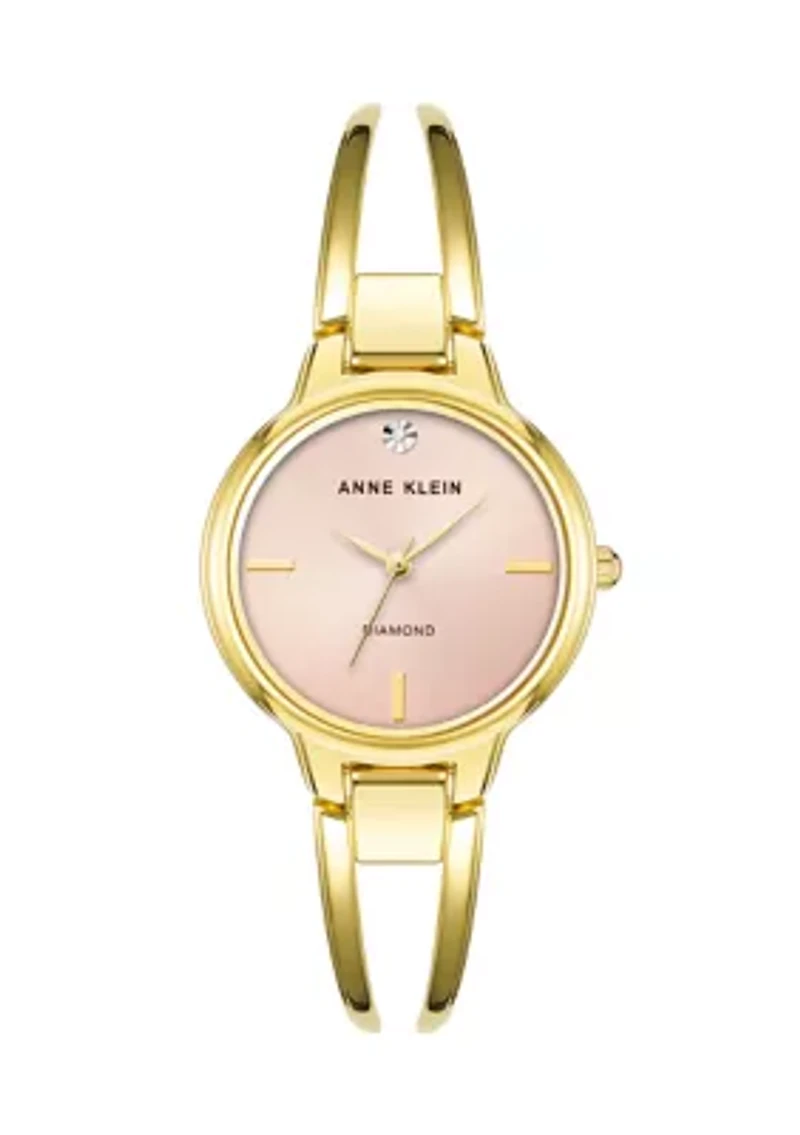 Women's Quartz Pink Round Bangle Watch