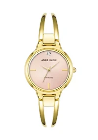Women's Quartz Pink Round Bangle Watch
