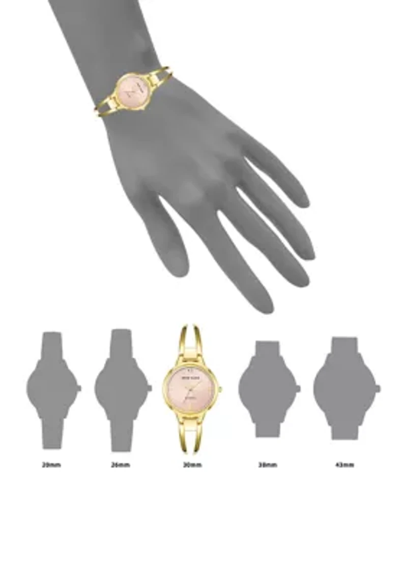 Women's Quartz Pink Round Bangle Watch