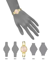 Women's Quartz Pink Round Bangle Watch