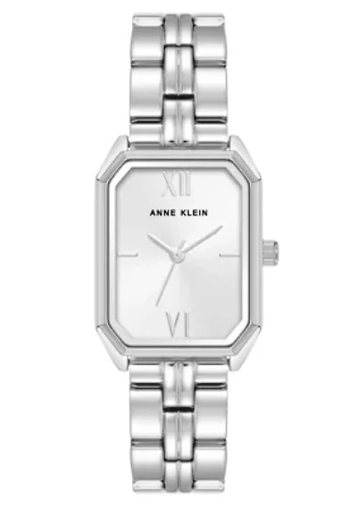 Anne Klein Women's Quartz Silver-Tone Octagonal Metal Alloy Bracelet Watch, 24mm
