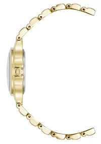 Anne Klein Women's Quartz Cultivated Gold-Tone Metal Alloy and Pink Dial Watch, 30mm