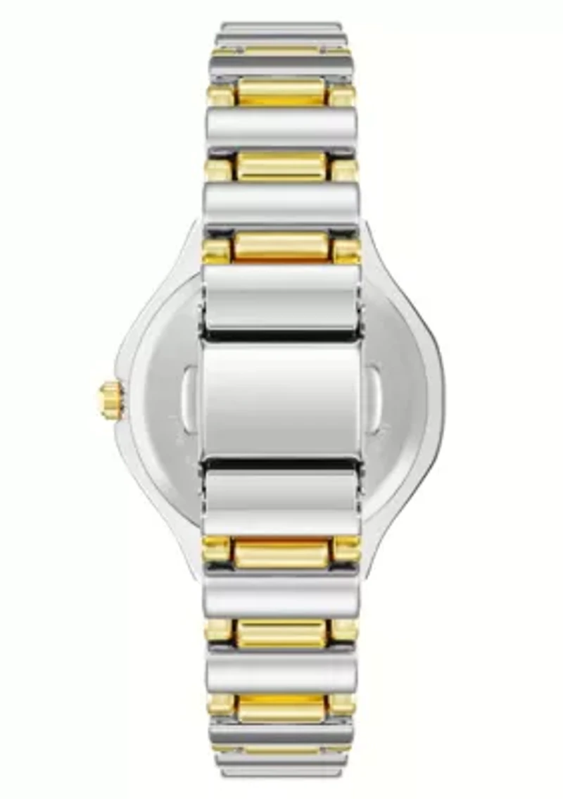 Anne Klein Women's Quartz Cultivated Two-Tone Metal Alloy and Light Blue Dial Watch, 30mm