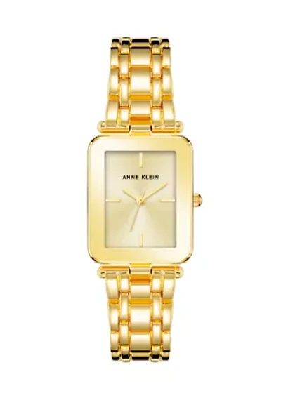 Women's Rectangular Gold Tone Watch