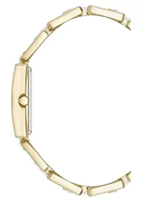 Anne Klein Women's Quartz Howlite Gemstone and Gold-Tone Metal Alloy Bracelet Watch, 21mm